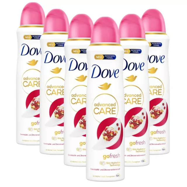 6x Dove Advanced Care Anti-Transpirant Deo-Spray Granatapfel- und Zitrone 150 ml