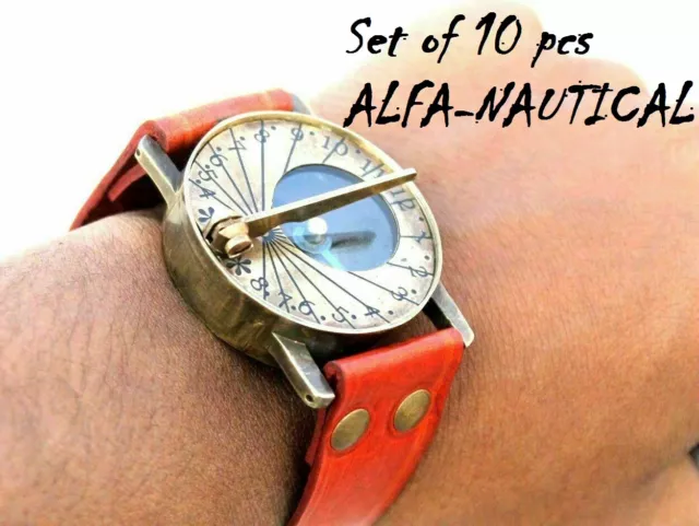 Nautische Armbanduhr Messing Sonnenuhr Kompass Armbanduhr Set von 10 Stuck
