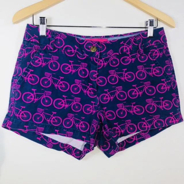 MACBETH COLLECT by Margaret Josephs S Women’s Short Blue Fuchsia Bicycle Print