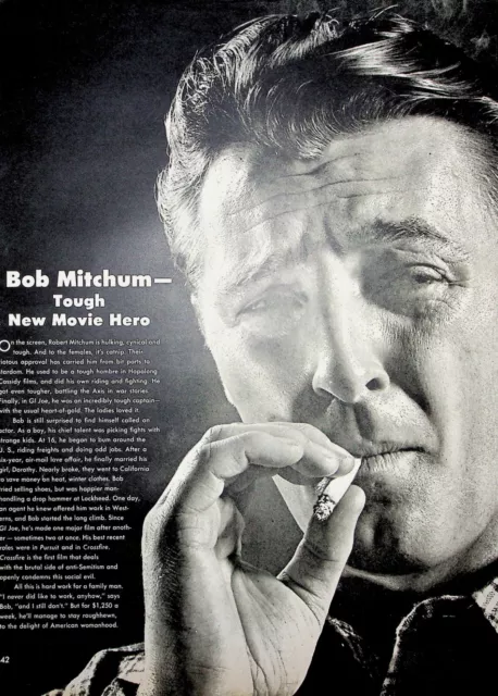 Original Ad for Bob Mitchum, Tough New Movie Hero