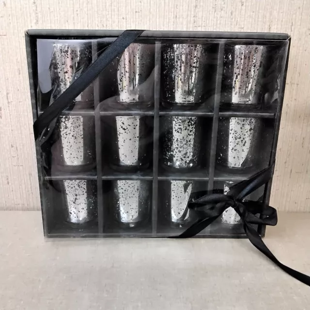 Elements Silver Mercury Glass Votive Candle Holders 12 CT