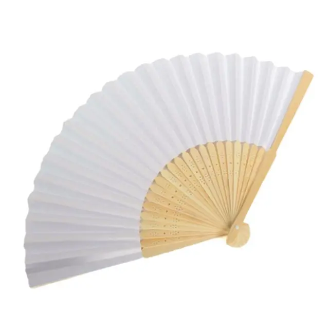 Ventola di carta bianca bianca fai da te ventilatori decorativi ventilatore di carta portatile per oggetti di scena cosplay danza