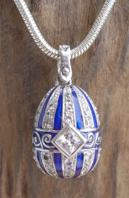 Damen Anhänger "Ei" mit Halskette in 925 Silber