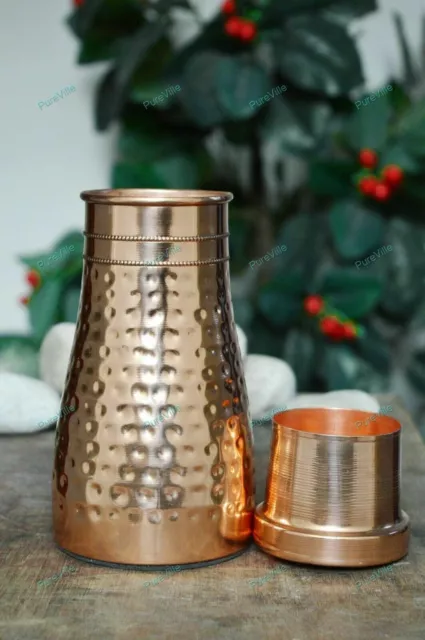 Pure Copper Tumbler Cup Tumbler Hammered Cup Ayurveda Health ( 300ml)