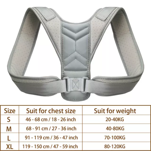 Back Shoulder Adjustable Correction Posture Sports Support Brace Belt Strap 3