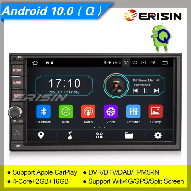 Autoradio Android 10 GPS 2 Din TNT Double Bluetooth DAB+ CarPlay DVR 4G CAM 5970