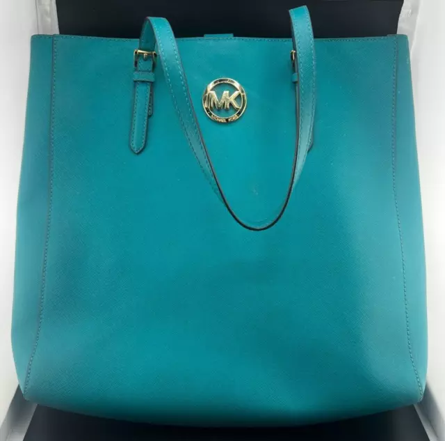 Kors By Michael Kors Teal Saffiano Leather Tote Bag