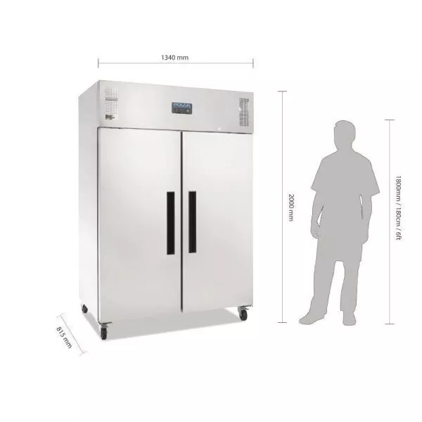 1200 L POLAR CNS EDELSTAHL Gastronomie Umluftkühlschrank Gewerbe Kühlschrank NEU 3