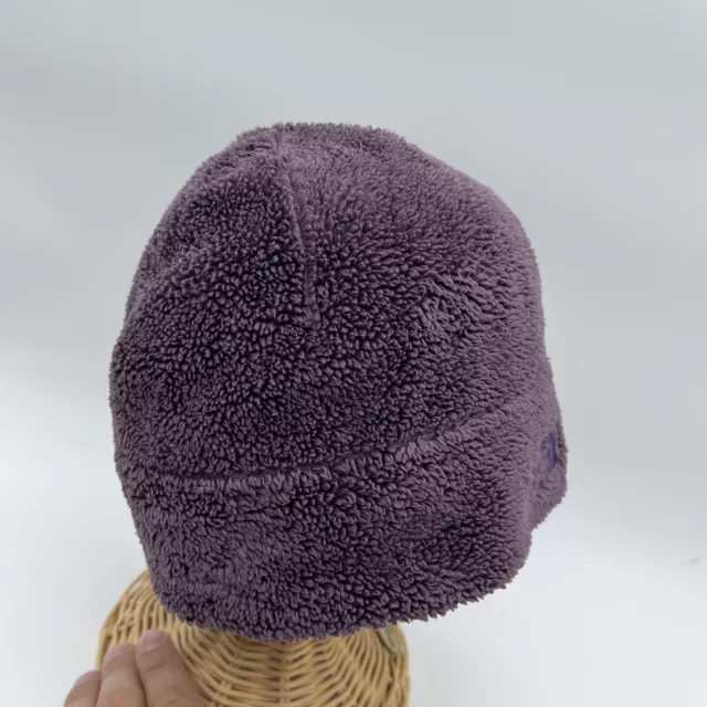 THE NORTH FACE Purple Furry Fleece Beanie Hat Girl's Youth One Size S/M ...