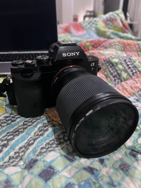 Sony A7 Mirrorless Camera & Sigma 16mm 1.4 Lens. + 2x battery + 2 x charger