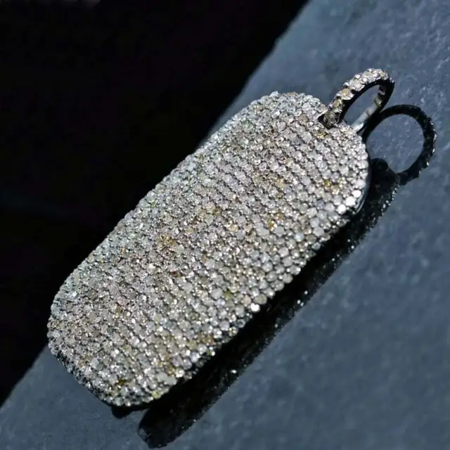 Natural Pave Diamond 925 Sterling Silver Victorian Jewelry Handmade Gift Pendant