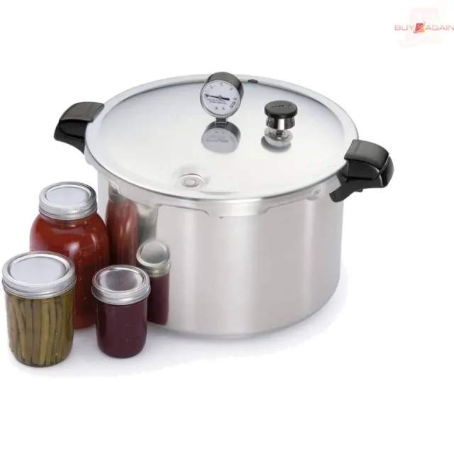 16-Quart Aluminum Pressure Cooker Canner - Durable, Fast Heating, Silver