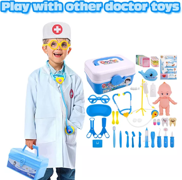 Arztkoffer Kinder Doktorkoffer Spielzeug mit Arztkitte Doktor Medizinische Kit