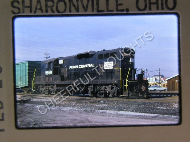 Original '73 Kodachrome Slide PC Penn Central 5869 GP7 Sharonville, OH     38V21