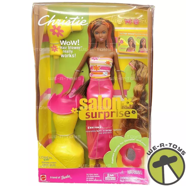 Barbie Salon Surprise Christie African American Doll 2001 Mattel #54216 NRFB