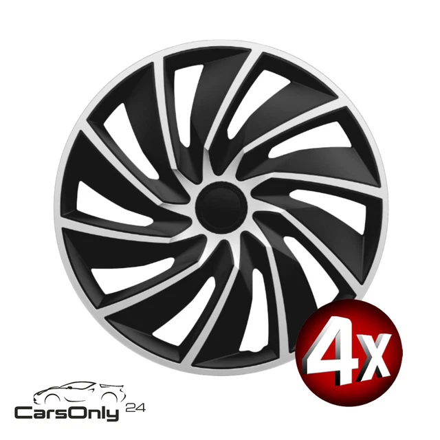 Copriruota 16 pollici turbo argento nero copricerchi