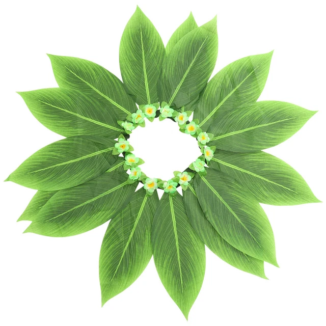 3 Pack Luau Party Supplies Leaf Skirt Hawaiian Decor Green Leaves Decor Aldult 4