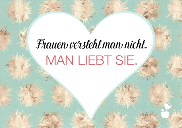 Postkarte Sprüche & Humor "Frauen versteht man nicht. Man liebt sie."