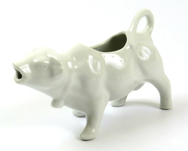 Solid White Ceramic Bull Cow Porcelain Creamer Pitcher