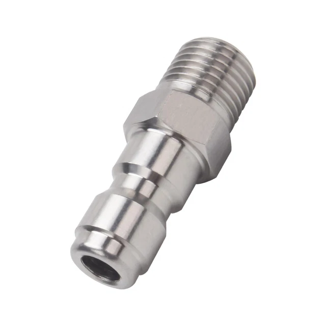 2 Adaptateurs Nettoyeur Haute Pression - Acier Inox 304, 1/4" NPT Mâle, Jusqu'à 5000 PSI - 3