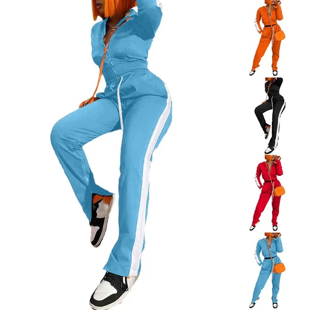 Ensemble de jogging femme à la mode 2 pièces survêtement veste et pantalon de
