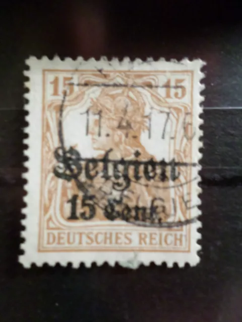 Belgien Besetzung Deutsche, 1916 Briefmarke 15, Entwertet, Belgium, Deutschland