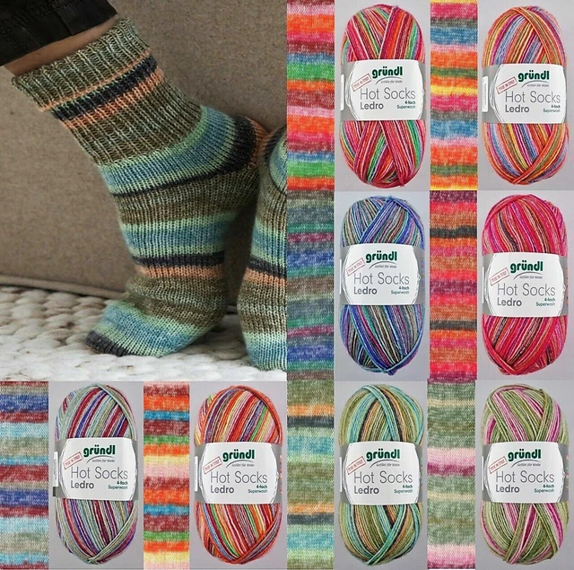 100g Gründl Hot Socks Ledro 4fach Sockenwolle Garn stricken häkeln GP 69,90€/1kg