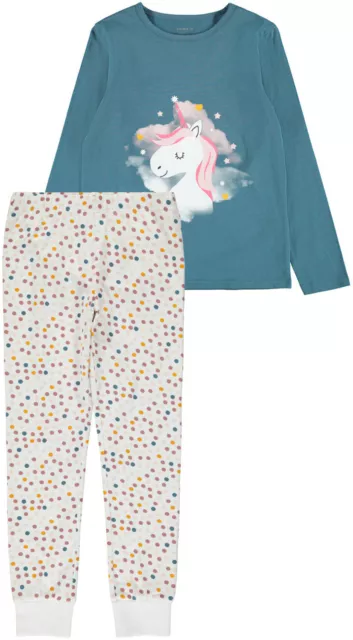 Name it Mädchen Schlafanzug Gr. 86-164 Pyjama 2-teilig lang NKFNIGHTSET UNICORN