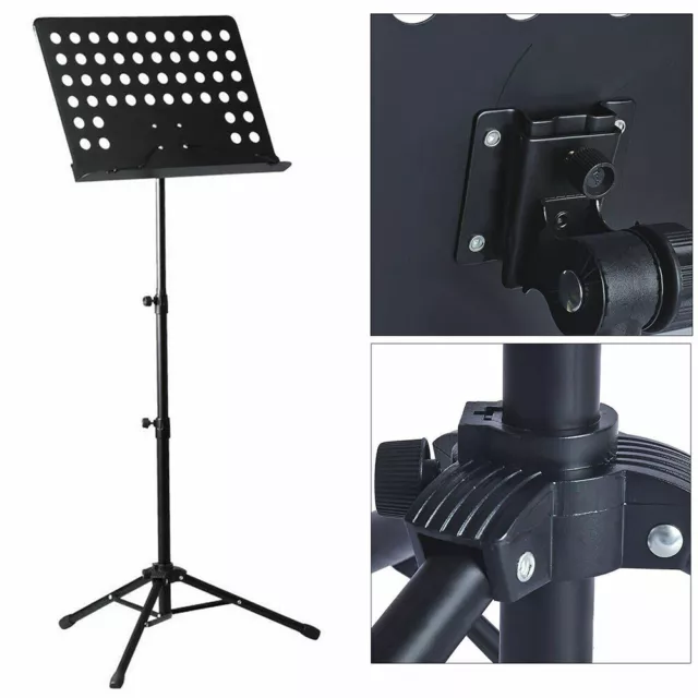 Heavy Duty Orchestral Music Stand Portable Adjustable Sheet Stand Tripod Base UK