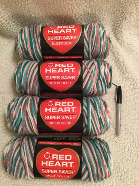 Red Heart Acrylic 4-Ply Dryable Machine Washable Economy Super Saver Yarn,  Black, 7 oz Skein