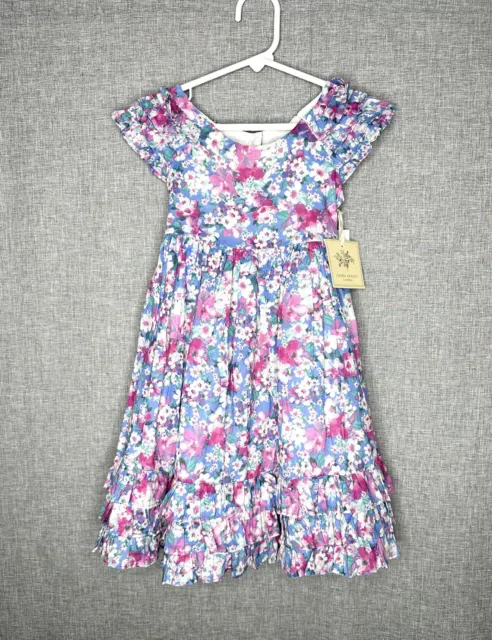 NWT Laura Ashley girls size 4 floral dress- ruffles lined NEW
