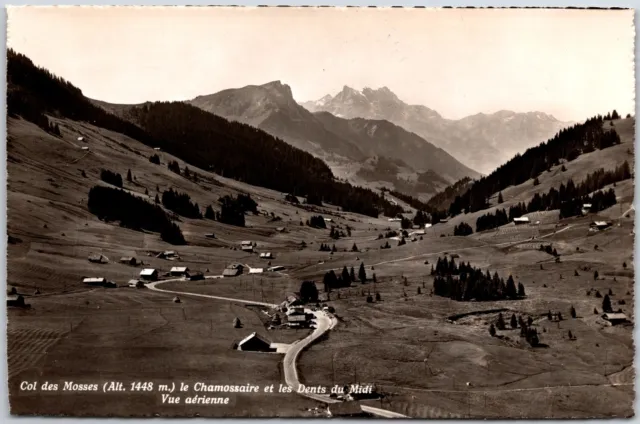 Col des Mosses Le Chamossaire el les Dents Du Midi Switzerland RPPC Postcard