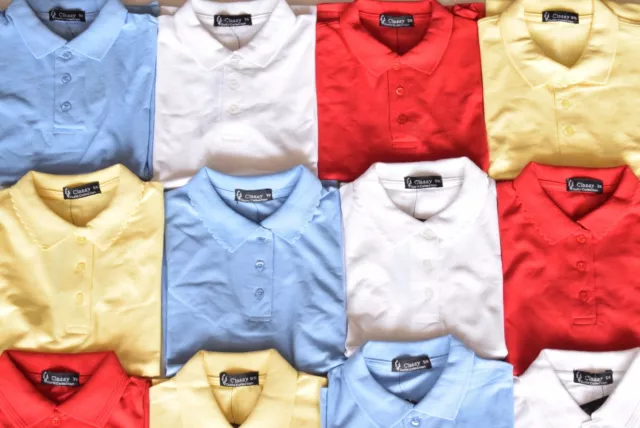 3X 4X 6X BOYS GIRLS Plain Polo Tee T-Shirt School Shirts Uniform PE Top Gym Tops