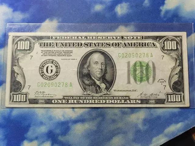 1928 $100 Dollar Bill Federal Reserve Note FRN Chicago Gold Clause Vivid Crisp!