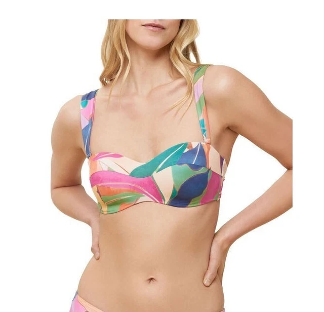 Bikini Bandeau Sans Bretelles Femme - 2 Pièces à Nouer Dos, Coupe Haute, Push-up, Pour Plage Et Piscine - 2