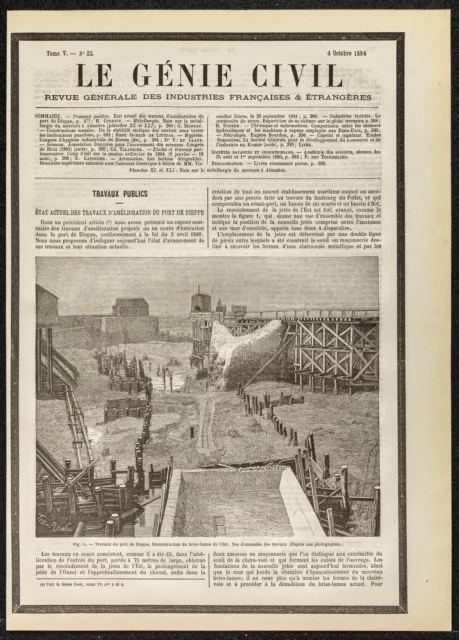 1884 - Works du port de Dieppe - civil engineering