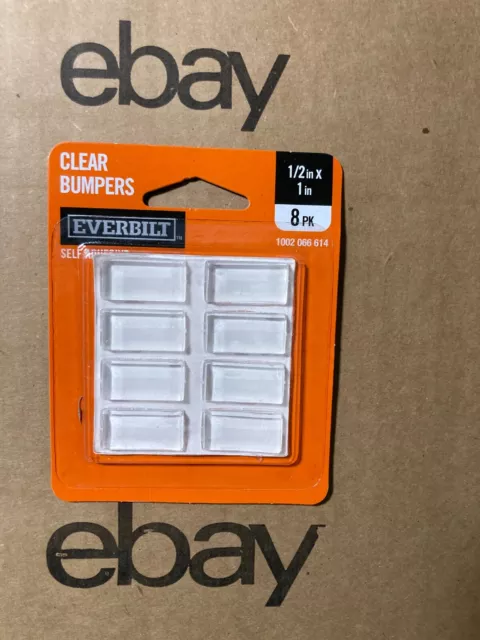 6 pkgs Everbilt Clear Rectangular Bumpers  1/2" x 1" 8pks Self Adhesive NIP