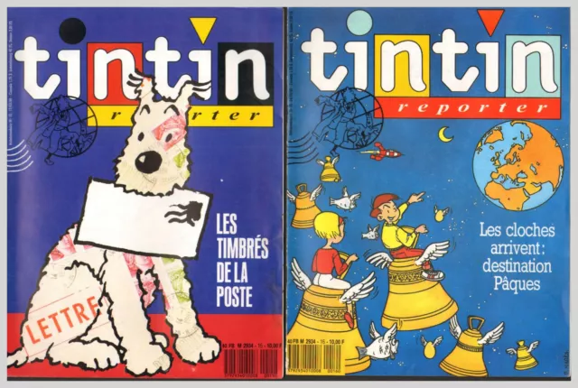 LOT de 2 TINTIN REPORTER 1988/89 n° 15 et n° 16   avec ENCART PETIT REPORTER