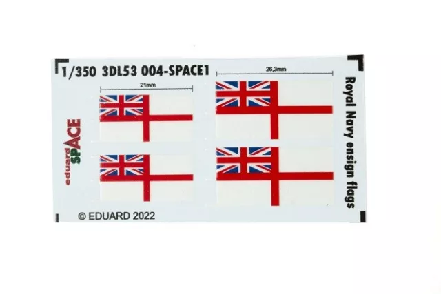 Eduard Accessories 3DL53004 - 1:3 50 Royal Marine Ensign Drapeaux Espace - Neuf