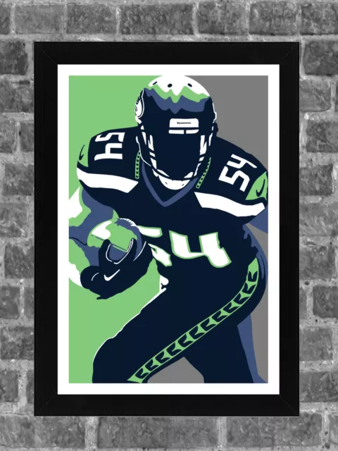Seattle Seahawks Bobby Wagner Portrait Sports Print Art 11x17
