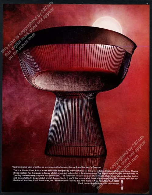 1966 Warren Platner Chair photo Knoll Associates furniture vintage print ad