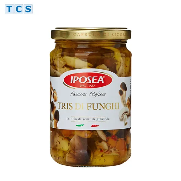 IPOSEA Tris di Funghi – drei Sorten Pilze in Sonnenblumenöl (290g)