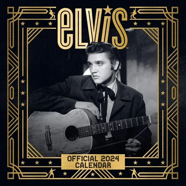 ELVIS PRESLEY 2024 Calendar Month To View Square Wall Calendar Official