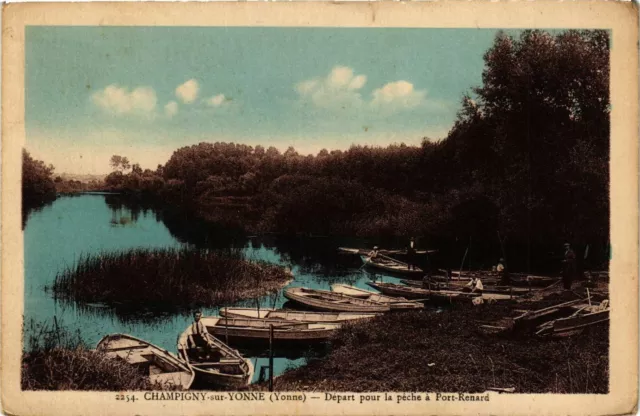 CPA Champigny-sur-Yonne - Departure for fishing in Port-Renard FRANCE (960660)
