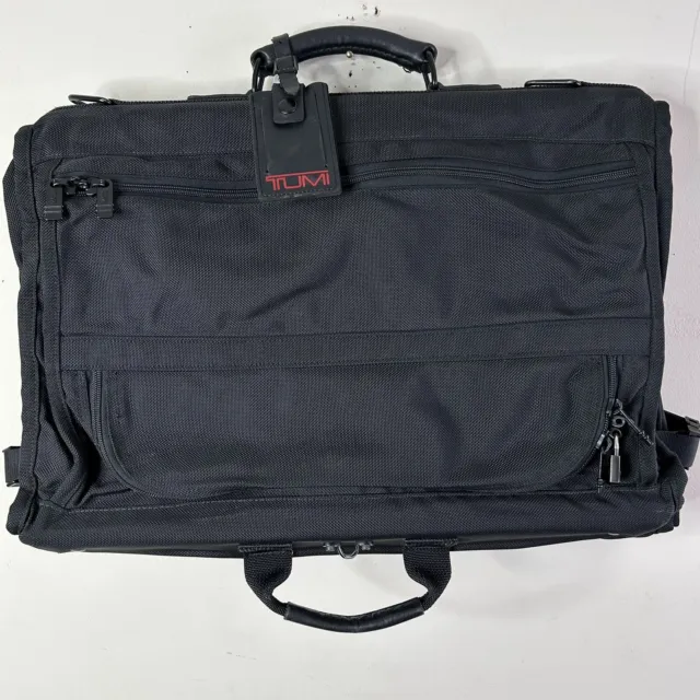 TUMI Alpha Tri-Fold Black Carry-On Travel Garment Bag Ballistic Nylon