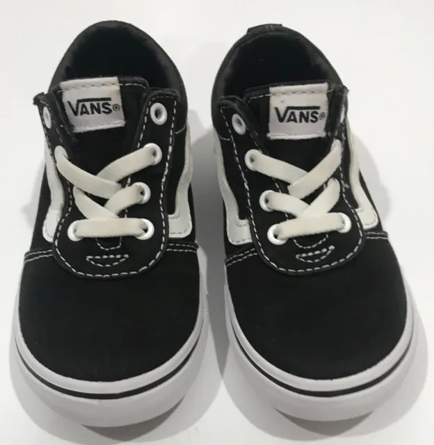Vans Off The Wall Old Skool Toddler Sneakers Shoes Black & White 721356 Size 8
