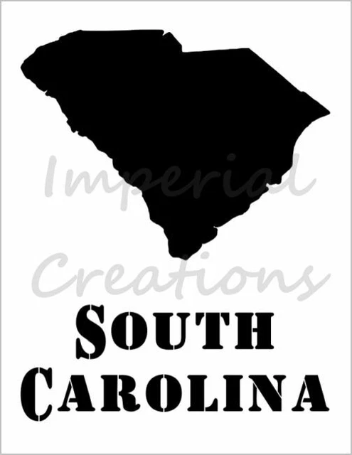 Plantilla Hoja de Plástico SOUTH CAROLINA State Shape EE. UU. Word 8.5"" x 11"" NUEVA S484