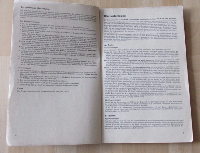 DDR KATALOG Baumschule Dresden 1966 alte Sorten Obstbaum Beerenobst