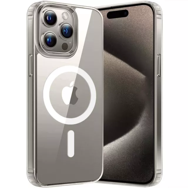 MagSafe Handyhülle für iPhone 15 14 PRO MAX Kameraschutz Silikon Magnet Case