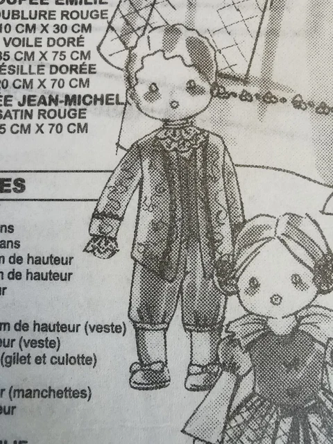 Patron De Couture Modes Et Travaux Mars 1984 - Vêtements Pour Poupée Jean-Michel - Occasion